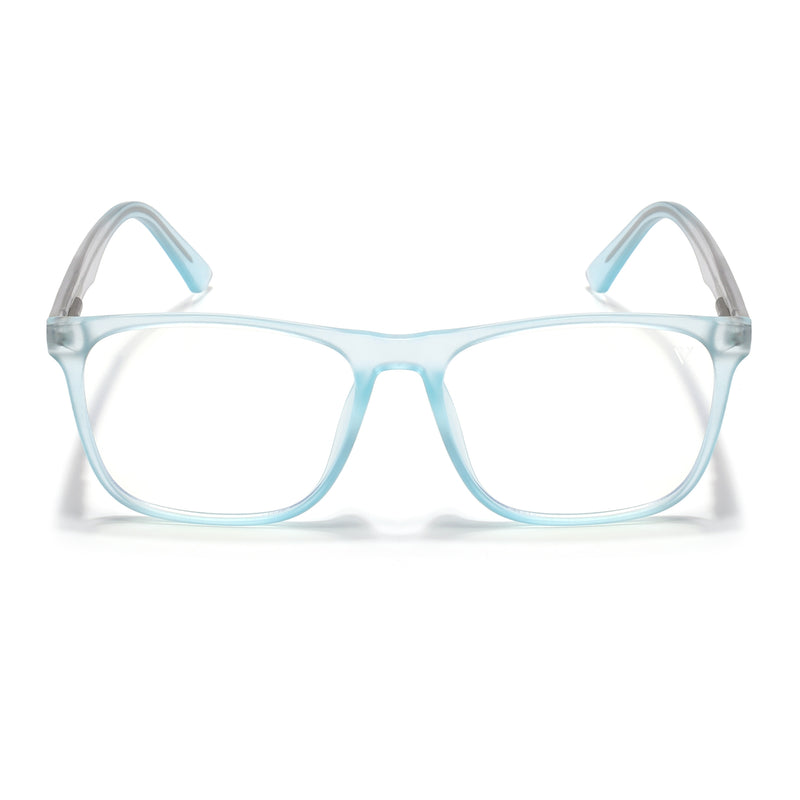 Voyage Light Blue Square Eyeglasses for Men & Women (V98002MG5488-C2)