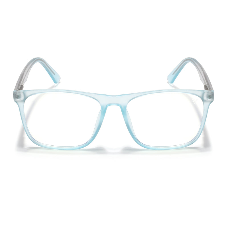 Voyage Light Blue Square Eyeglasses for Men & Women (V98002MG5488-C2)