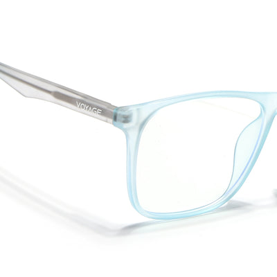 Voyage Light Blue Square Eyeglasses for Men & Women (V98002MG5488-C2)