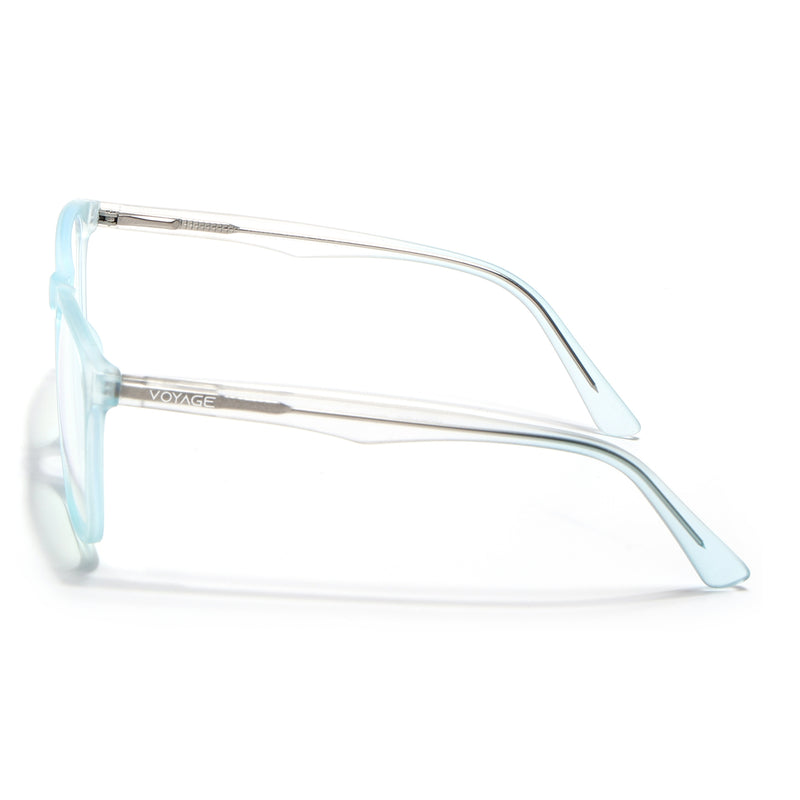 Voyage Light Blue Square Eyeglasses for Men & Women (V98002MG5488-C2)