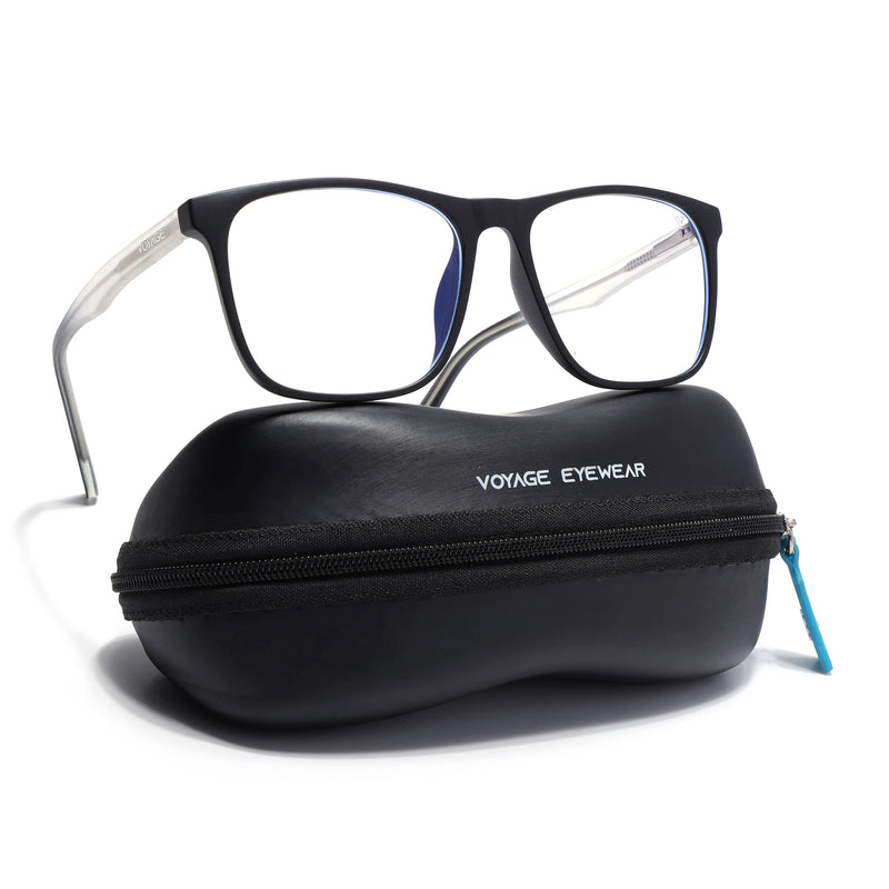 Voyage Black Square Eyeglasses for Men & Women (V98002MG5489-C3)