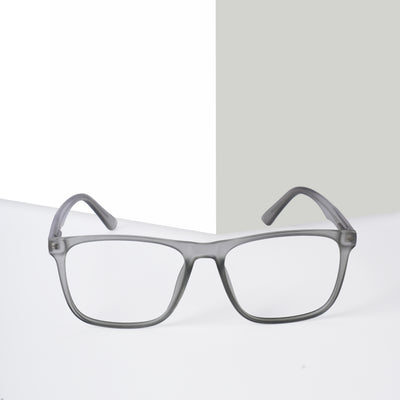 Voyage Light Grey Square Eyeglasses for Men & Women (V98002MG5490-C4)