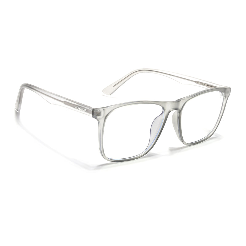 Voyage Light Grey Square Eyeglasses for Men & Women (V98002MG5490-C4)