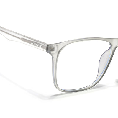 Voyage Light Grey Square Eyeglasses for Men & Women (V98002MG5490-C4)