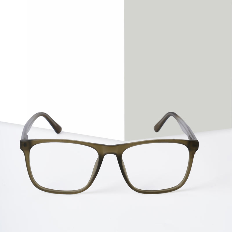 Voyage Olive Green Square Eyeglasses for Men & Women (V98002MG5491-C5)