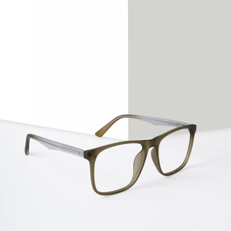 Voyage Olive Green Square Eyeglasses for Men & Women (V98002MG5491-C5)