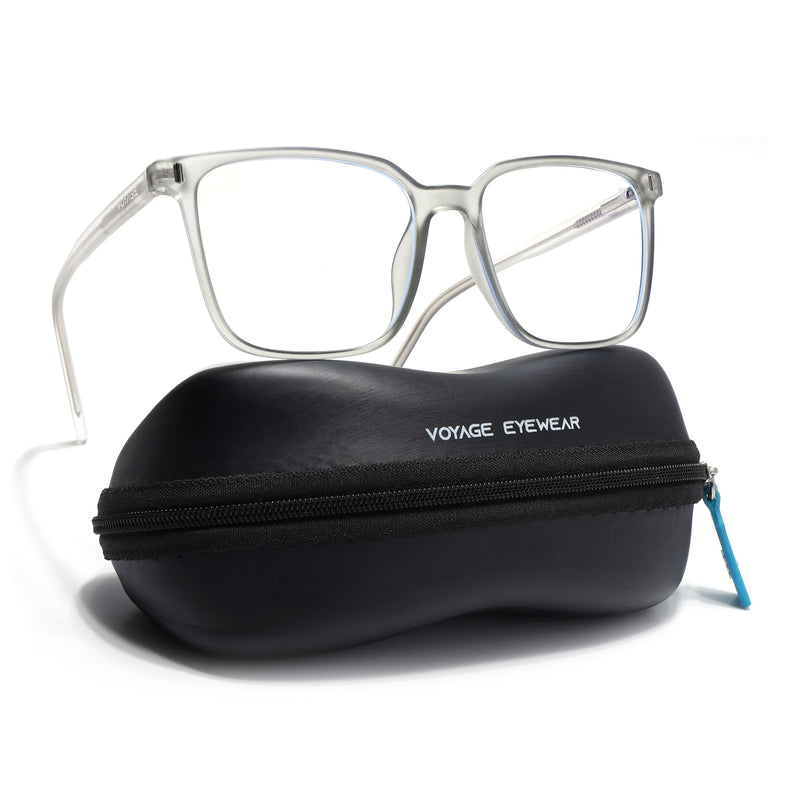 Voyage Light Grey Square Eyeglasses for Men & Women (V98003MG5492-C1)