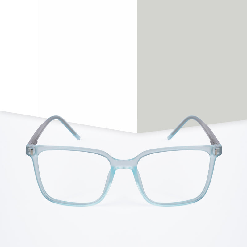 Voyage Light Blue Square Eyeglasses for Men & Women (V98003MG5493-C2)