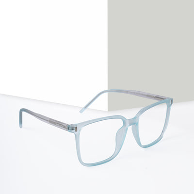 Voyage Light Blue Square Eyeglasses for Men & Women (V98003MG5493-C2)