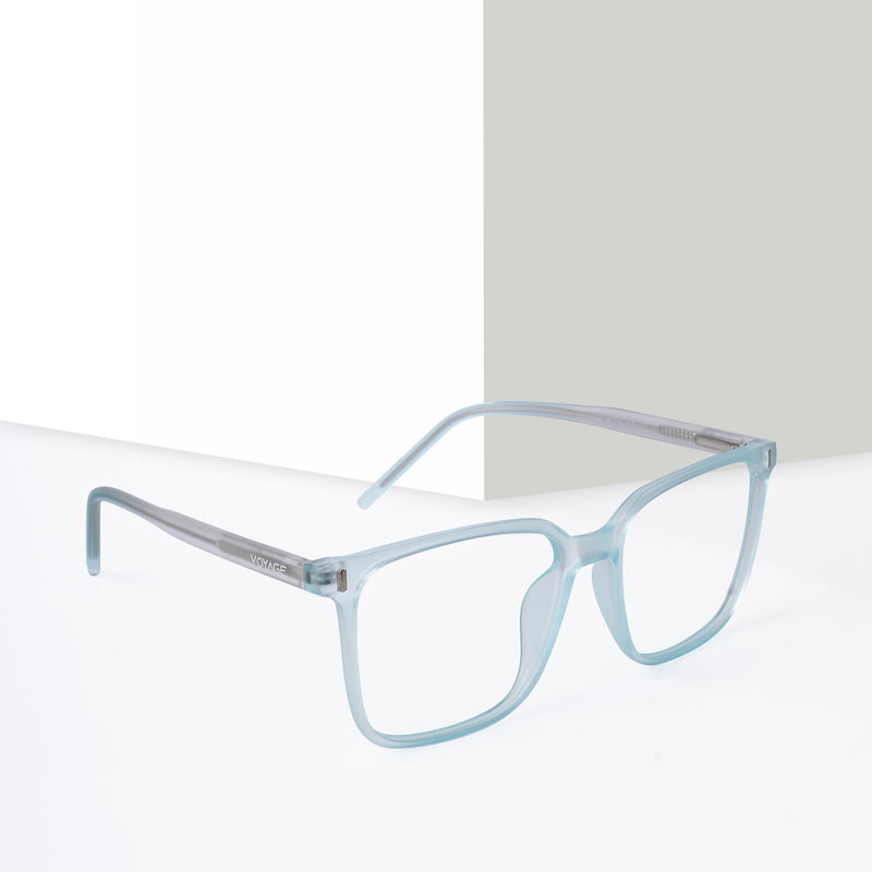 Voyage Light Blue Square Eyeglasses for Men & Women (V98003MG5493-C2)