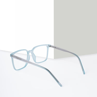 Voyage Light Blue Square Eyeglasses for Men & Women (V98003MG5493-C2)