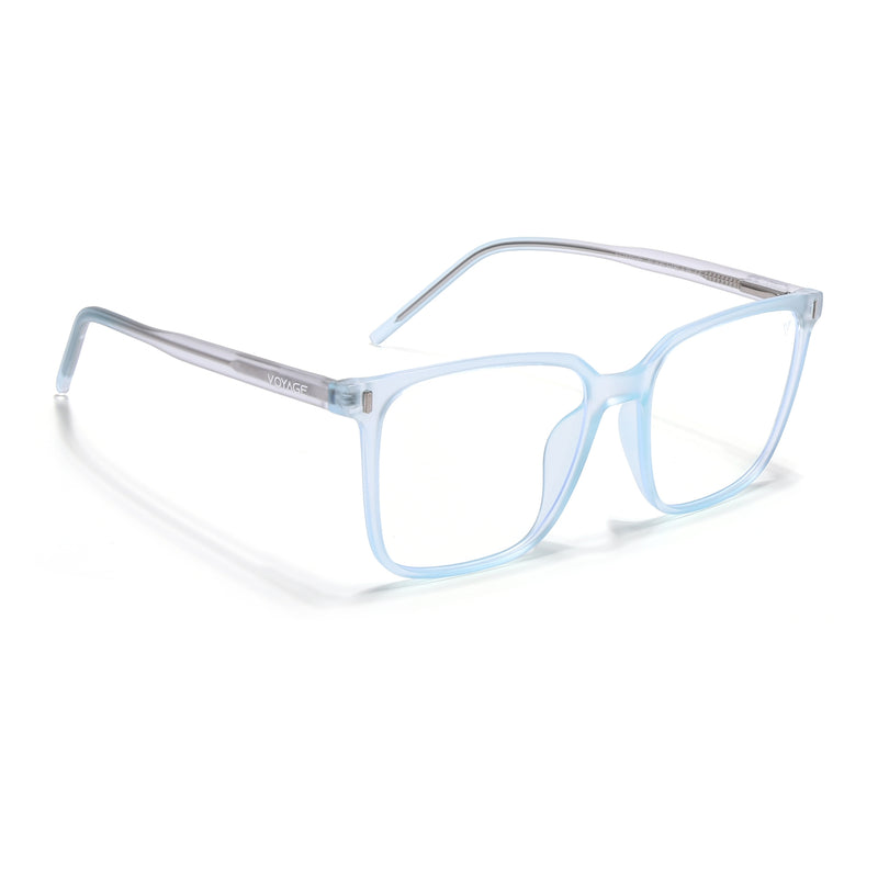 Voyage Light Blue Square Eyeglasses for Men & Women (V98003MG5493-C2)