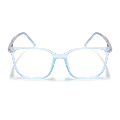 Voyage Light Blue Square Eyeglasses for Men & Women (V98003MG5493-C2)