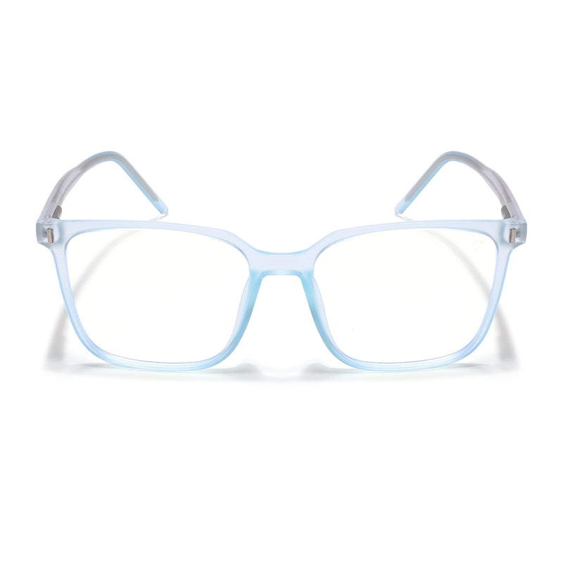 Voyage Light Blue Square Eyeglasses for Men & Women (V98003MG5493-C2)