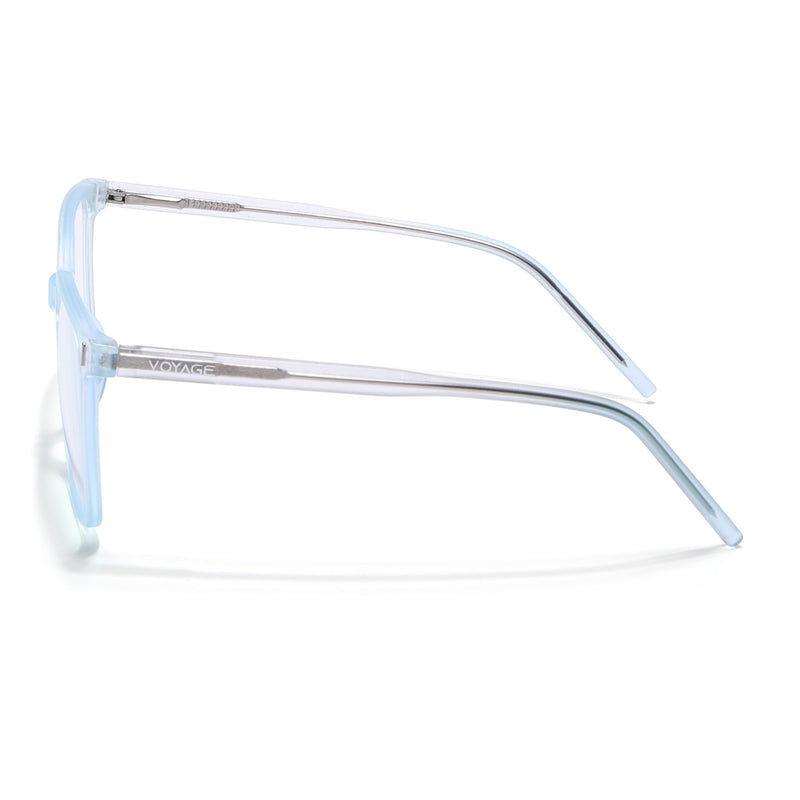 Voyage Light Blue Square Eyeglasses for Men & Women (V98003MG5493-C2)