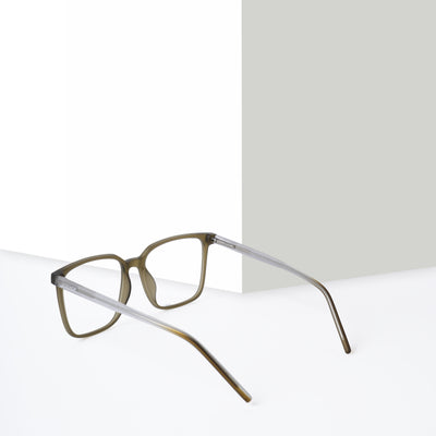 Voyage Olive Green Square Eyeglasses for Men & Women (V98003MG5494-C3)