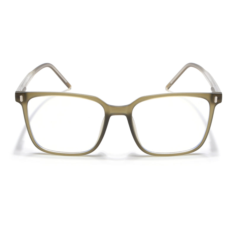 Voyage Olive Green Square Eyeglasses for Men & Women (V98003MG5494-C3)