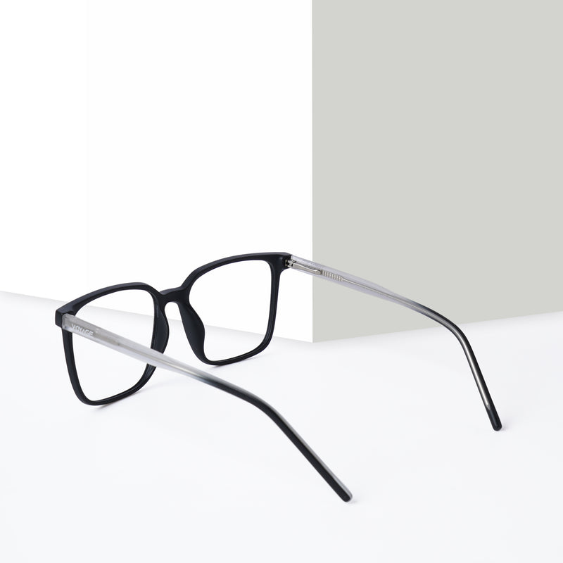 Voyage Black Square Eyeglasses for Men & Women (V98003MG5495-C4)
