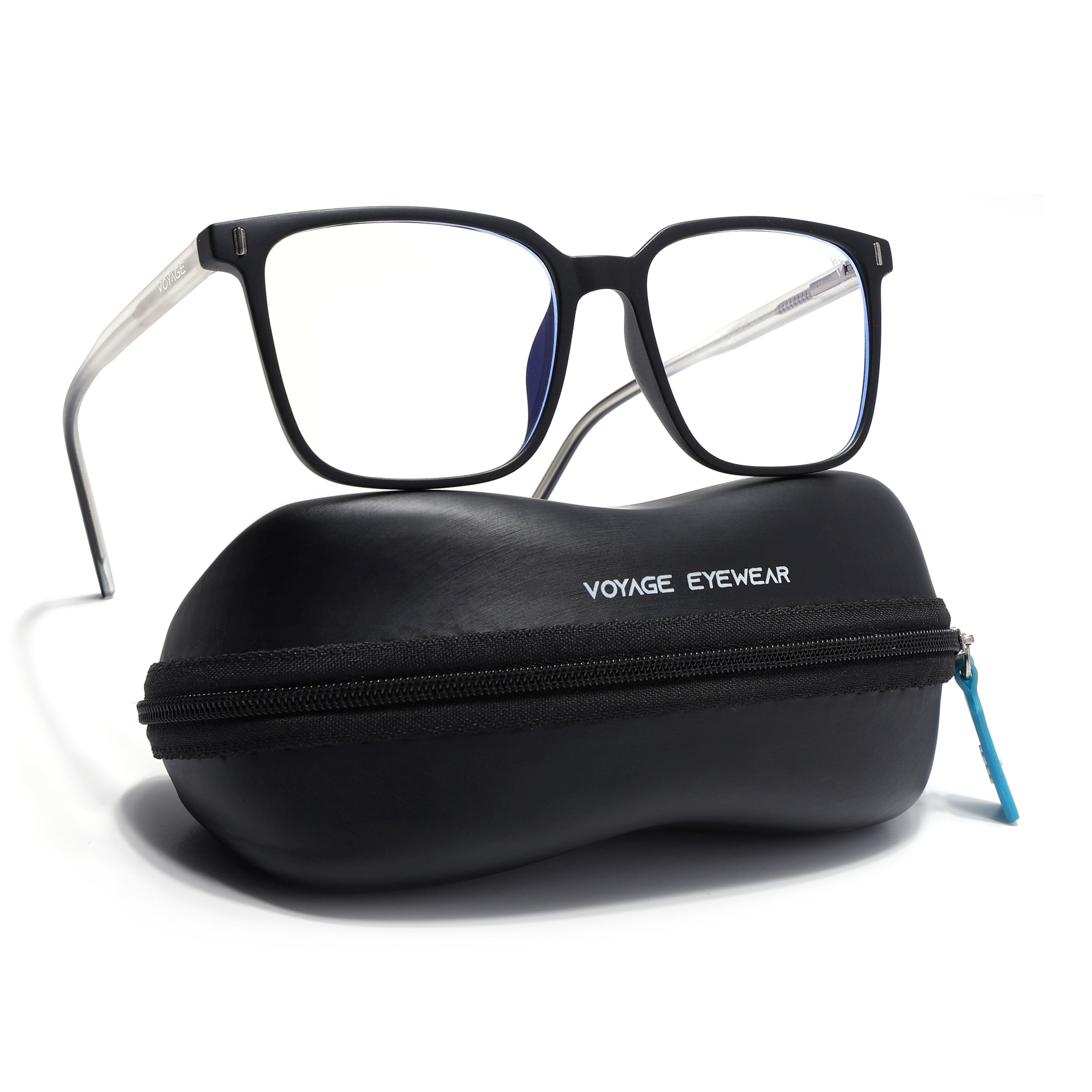 Voyage Black Square Eyeglasses for Men & Women (V98003MG5495-C4)
