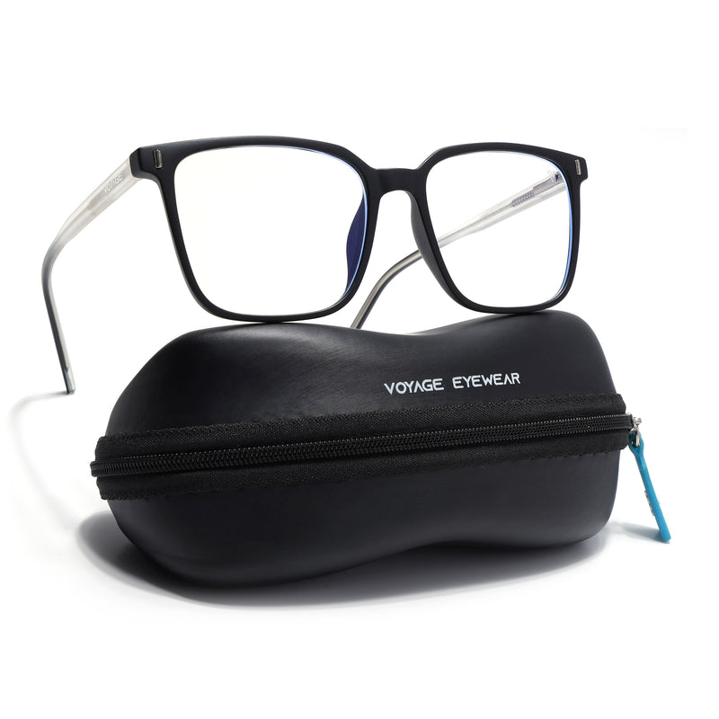 Voyage Black Square Eyeglasses for Men & Women (V98003MG5495-C4)