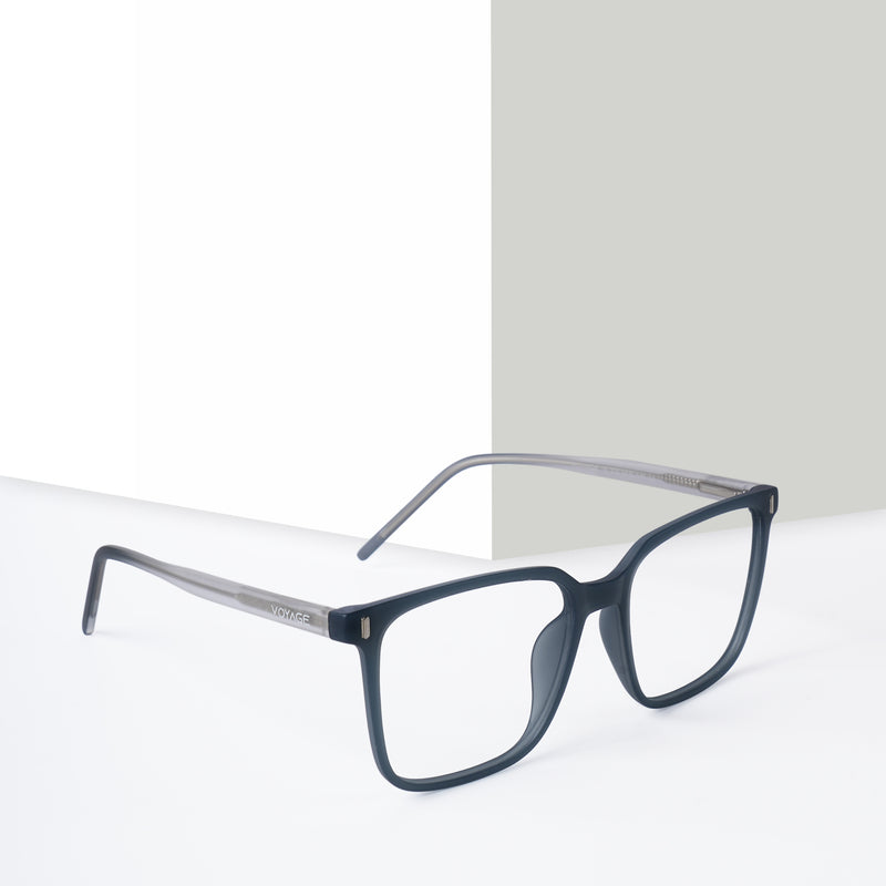 Voyage Dark Grey Square Eyeglasses for Men & Women (V98003MG5496-C5)