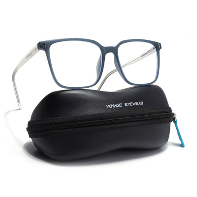 Voyage Dark Grey Square Eyeglasses for Men & Women (V98003MG5496-C5)