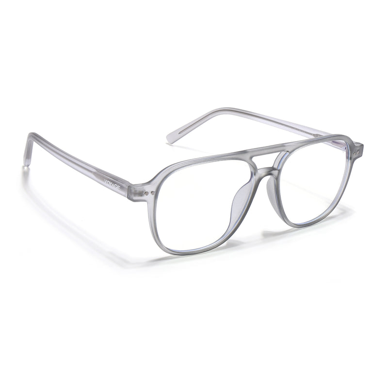 Voyage Light Grey Wayfarer Eyeglasses for Men & Women (V98004MG5498-C2)