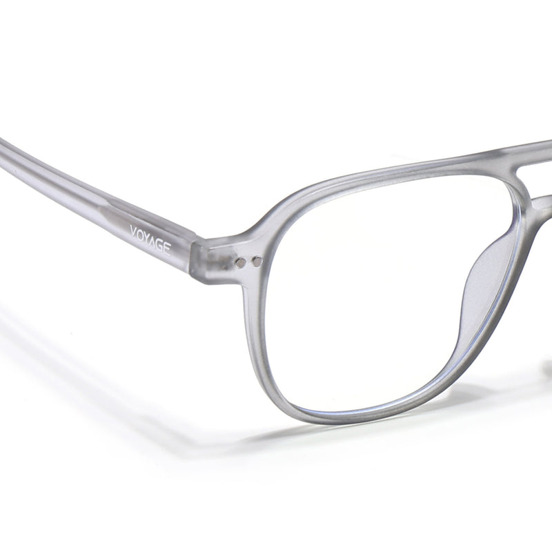 Voyage Light Grey Wayfarer Eyeglasses for Men & Women (V98004MG5498-C2)