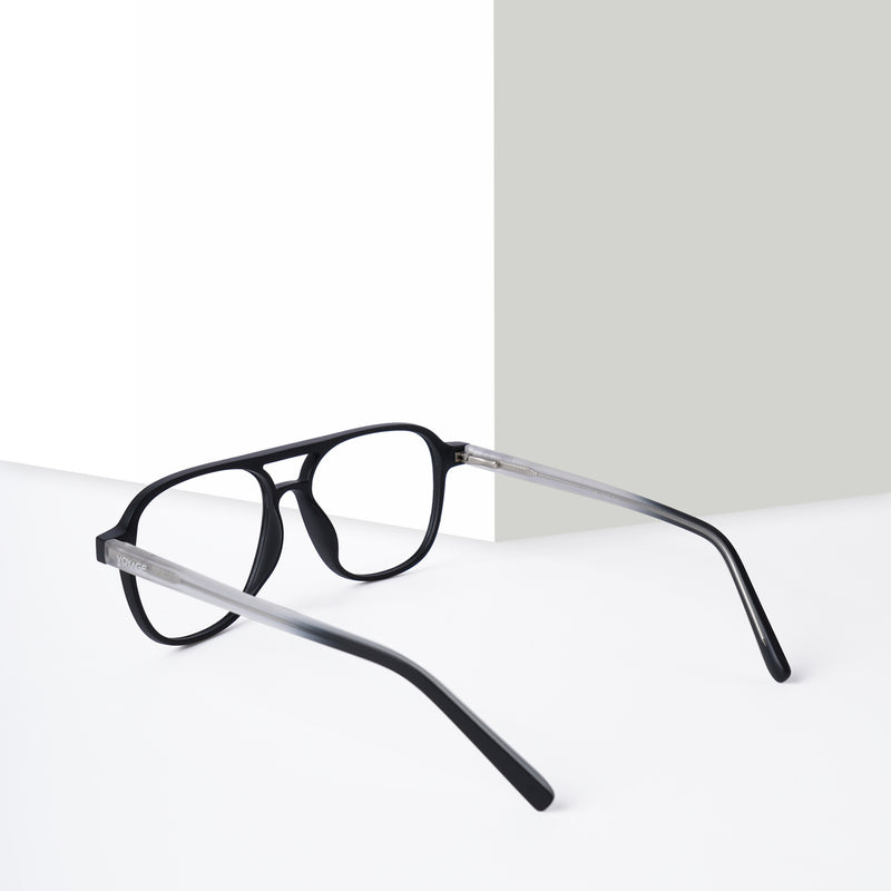Voyage Black Wayfarer Eyeglasses for Men & Women (V98004MG5499-C3)