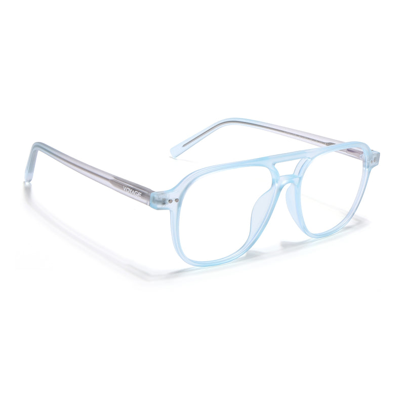 Voyage Light Blue Wayfarer Eyeglasses for Men & Women (V98004MG5500-C4)