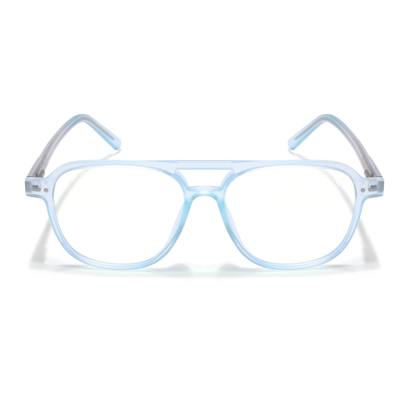 Voyage Light Blue Wayfarer Eyeglasses for Men & Women (V98004MG5500-C4)