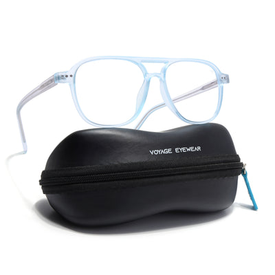 Voyage Light Blue Wayfarer Eyeglasses for Men & Women (V98004MG5500-C4)