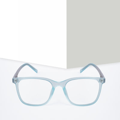 Voyage Light Blue Square Eyeglasses for Men & Women (V98005MG5503-C2)