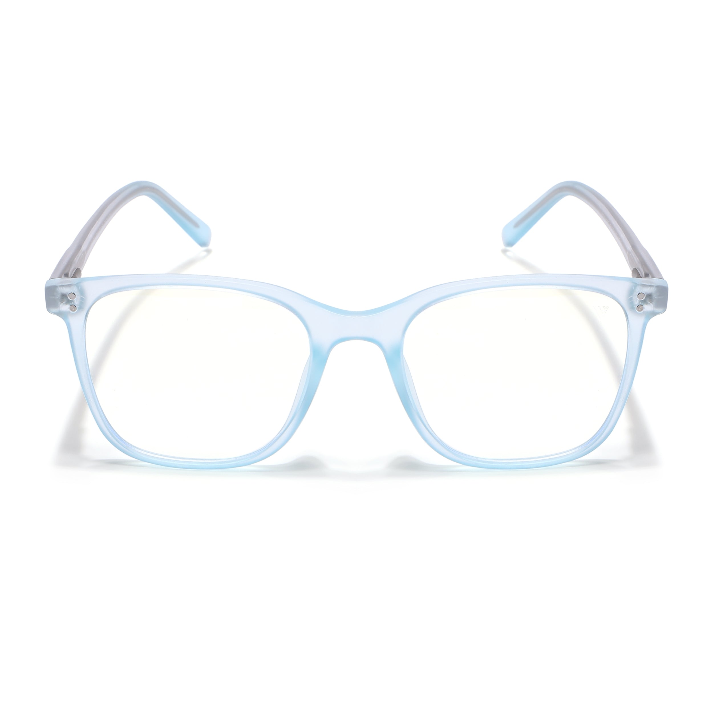 Voyage Light Blue Square Eyeglasses for Men & Women (V98005MG5503-C2)