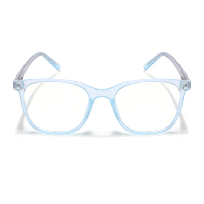 Voyage Light Blue Square Eyeglasses for Men & Women (V98005MG5503-C2)