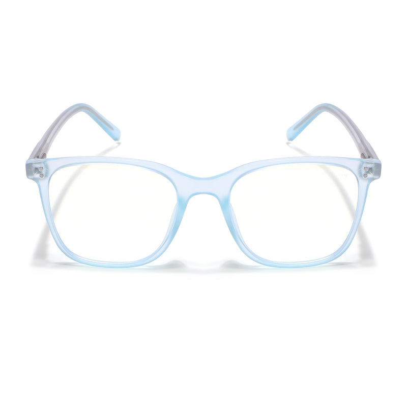 Voyage Light Blue Square Eyeglasses for Men & Women (V98005MG5503-C2)