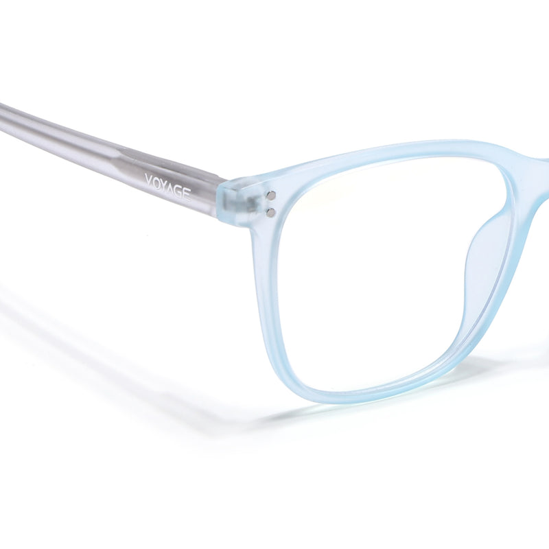 Voyage Light Blue Square Eyeglasses for Men & Women (V98005MG5503-C2)