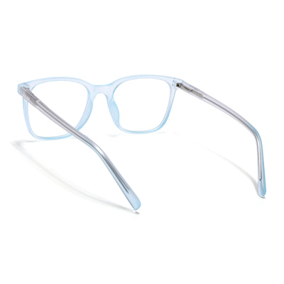 Voyage Light Blue Square Eyeglasses for Men & Women (V98005MG5503-C2)