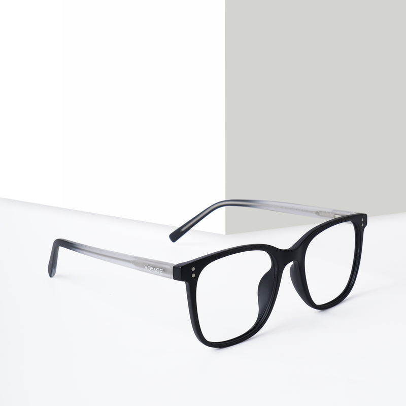 Voyage Black Square Eyeglasses for Men & Women (V98005MG5504-C3)