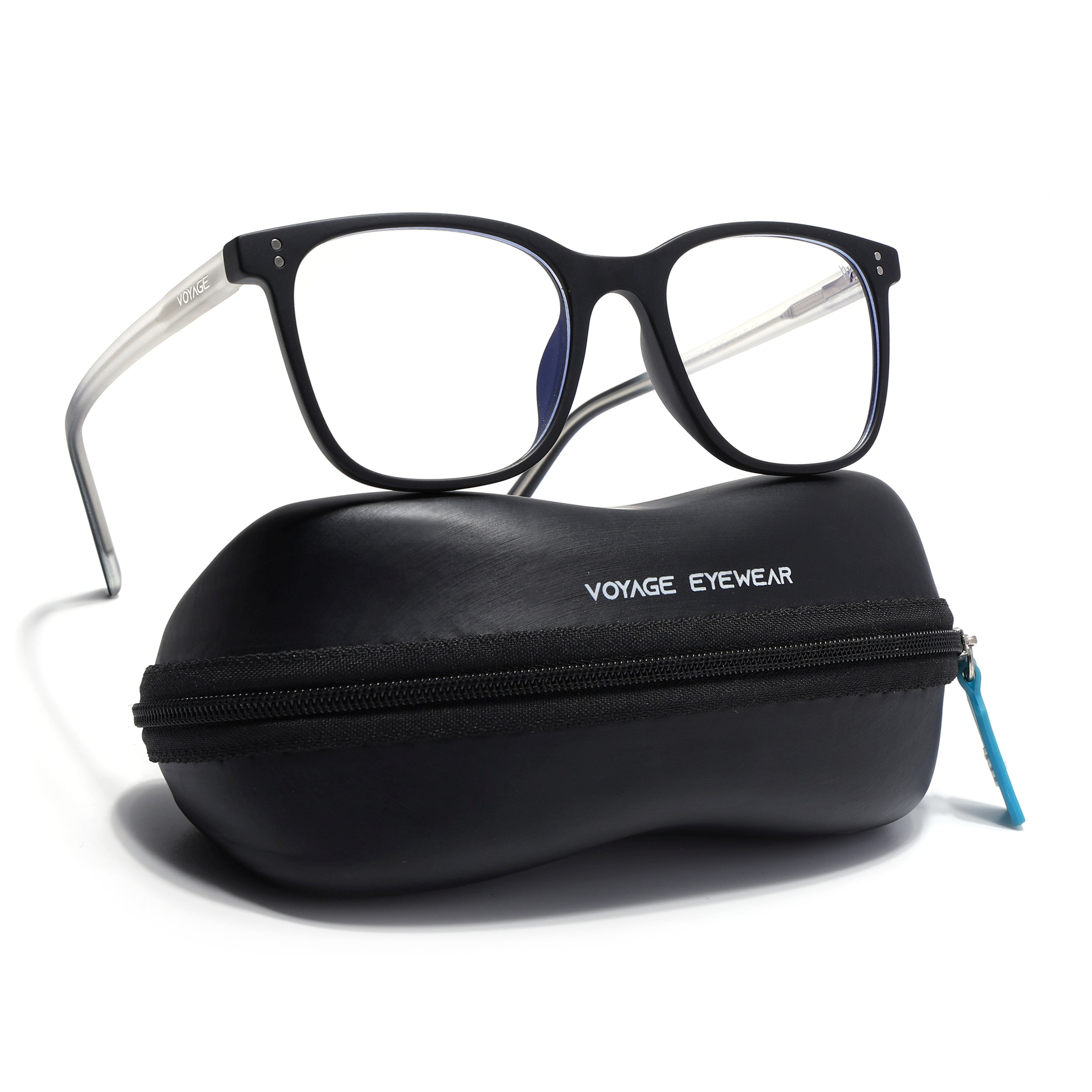 Voyage Black Square Eyeglasses for Men & Women (V98005MG5504-C3)