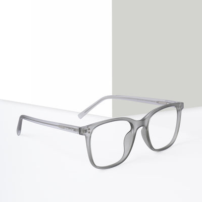 Voyage Light Grey Square Eyeglasses for Men & Women (V98005MG5505-C4)