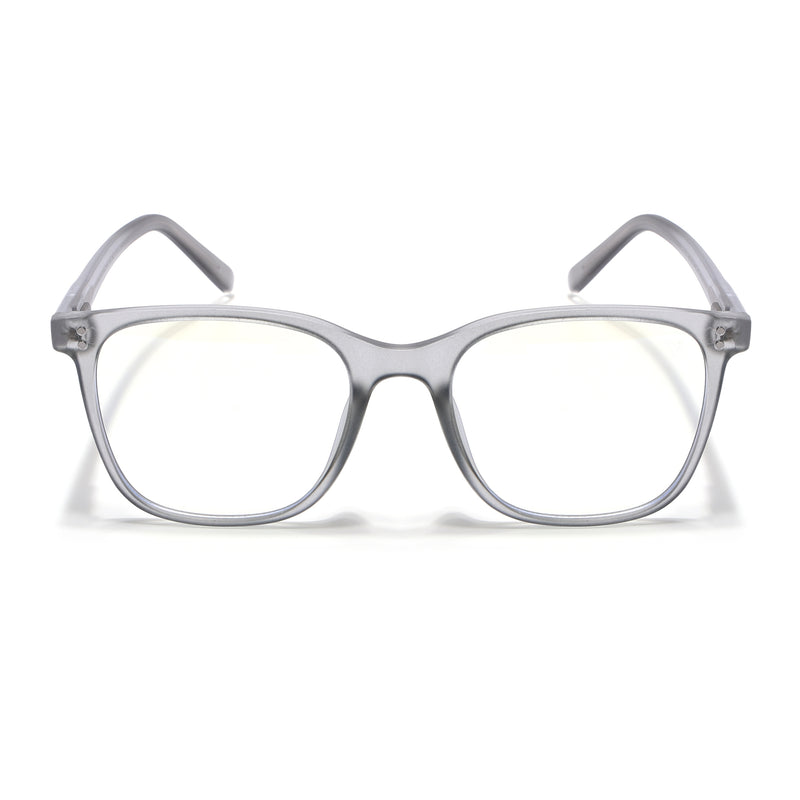 Voyage Light Grey Square Eyeglasses for Men & Women (V98005MG5505-C4)