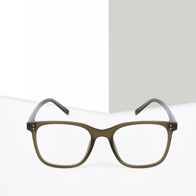 Voyage Olive Green Square Eyeglasses for Men & Women (V98005MG5506-C5)