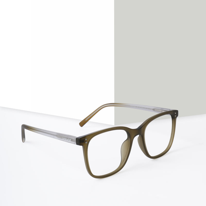 Voyage Olive Green Square Eyeglasses for Men & Women (V98005MG5506-C5)