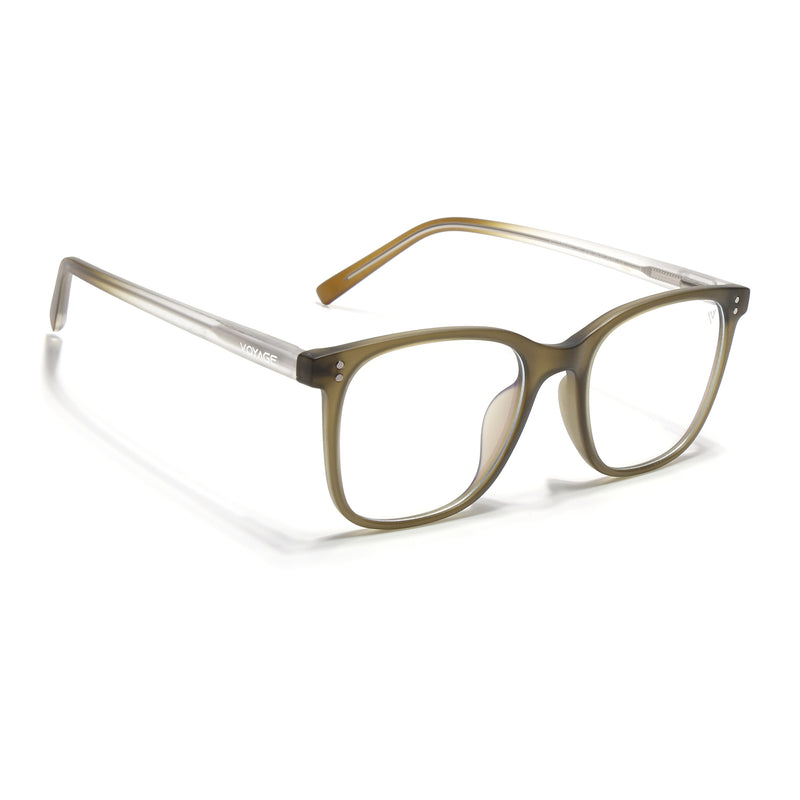 Voyage Olive Green Square Eyeglasses for Men & Women (V98005MG5506-C5)