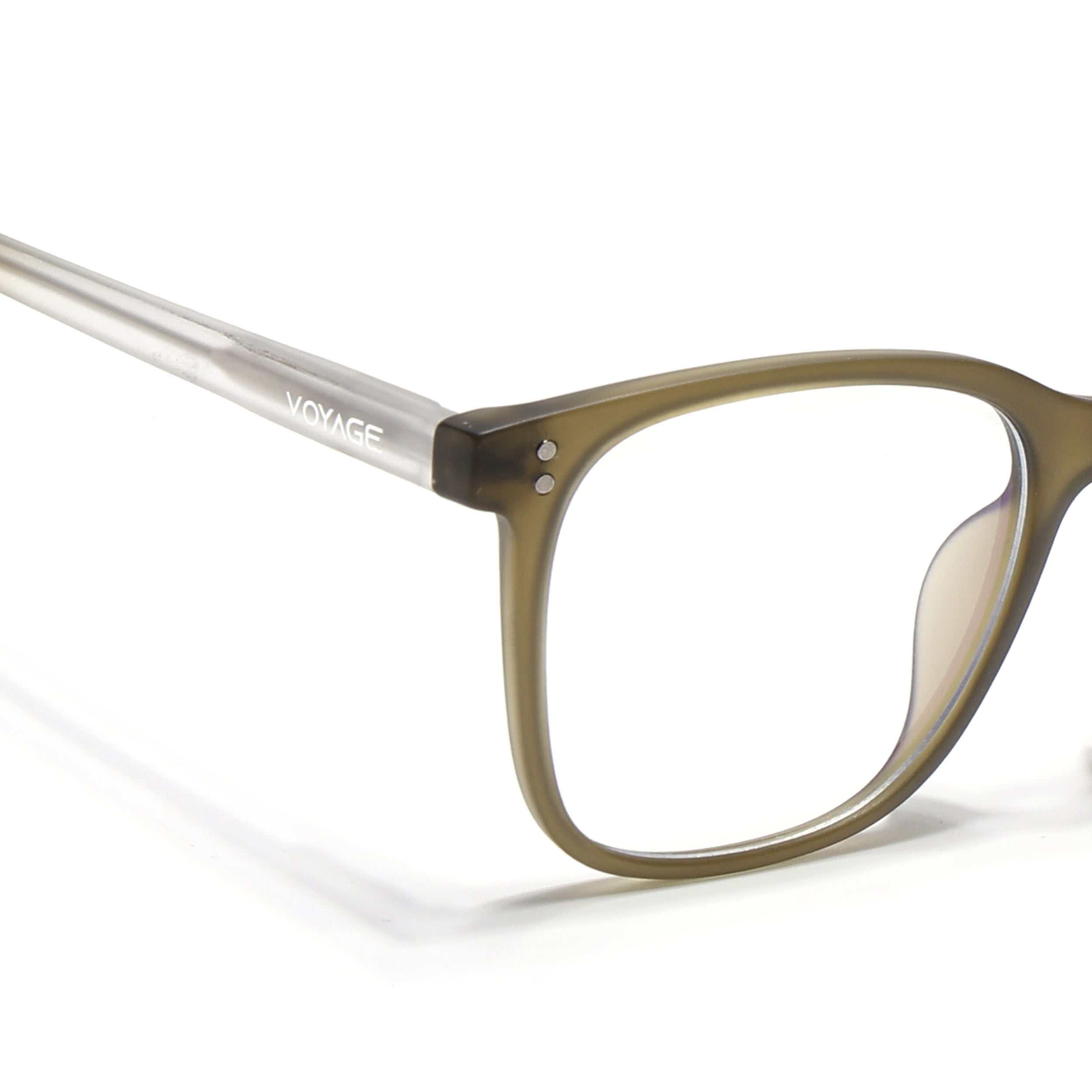 Voyage Olive Green Square Eyeglasses for Men & Women (V98005MG5506-C5)