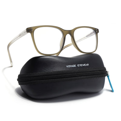 Voyage Olive Green Square Eyeglasses for Men & Women (V98005MG5506-C5)