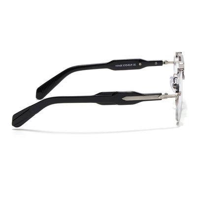 Hawk III Wayfarer Eyeglasses for Men & Women (Clear Lens | Silver Frame - FMG9139)