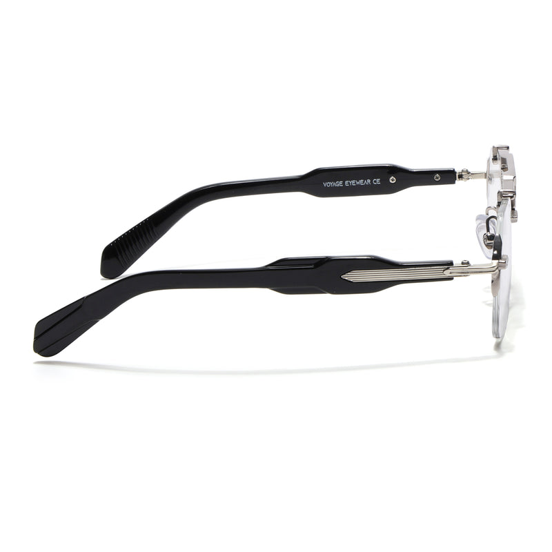 Hawk III Wayfarer Eyeglasses for Men & Women (Clear Lens | Silver Frame - FMG9139)