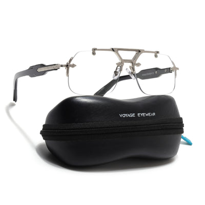 Hawk III Wayfarer Eyeglasses for Men & Women (Clear Lens | Silver Frame - FMG9139)